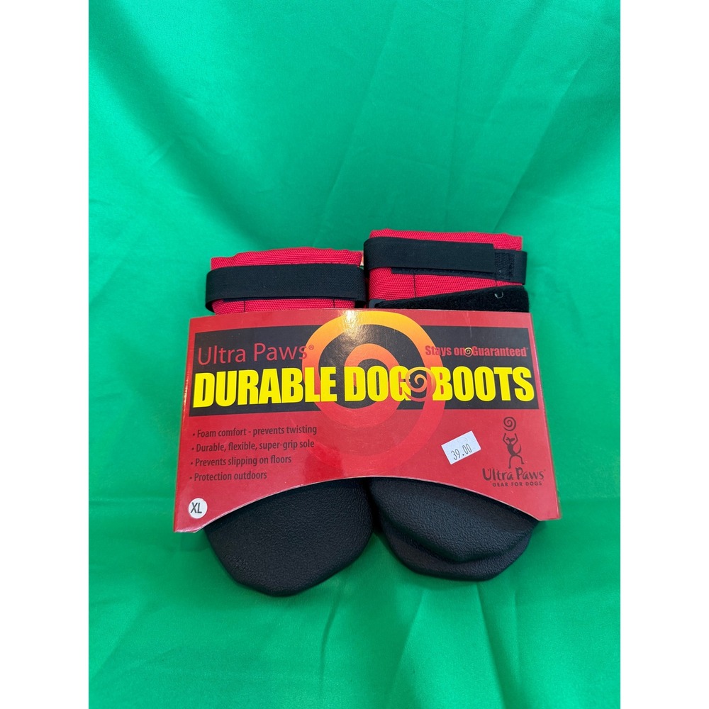 Ultra Paws Durable Dog Boots Red Black XL 303D-RXL Protective Pet Footwear